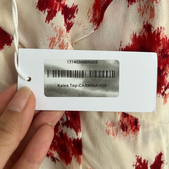 Reformation Floral V-Neck Ruffle Tank Top NWT Viscose Size Small - Picture 5 of 9